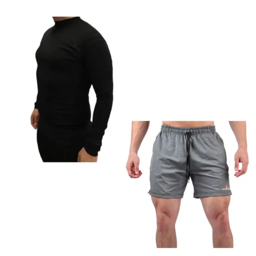 Conjunto! Camiseta Térmica Hombre + Short Deportivo Bolsillo