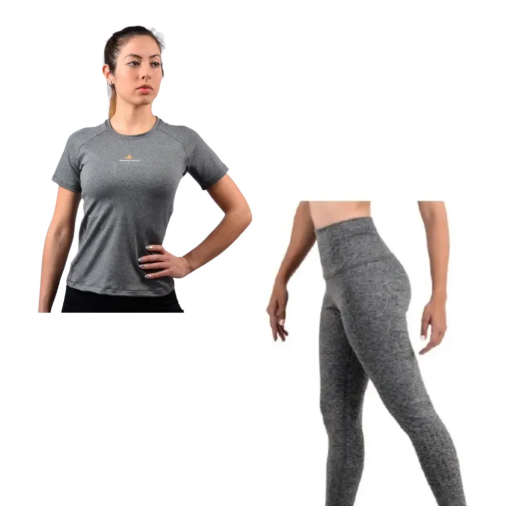 Conjunto Mujer! Remera Deportiva + Calza Tiro Alto
