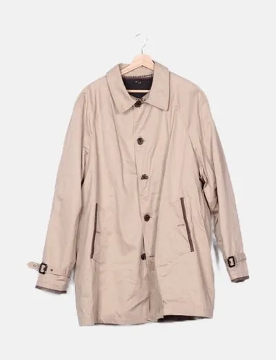 Cortefiel Gabardina beige básica