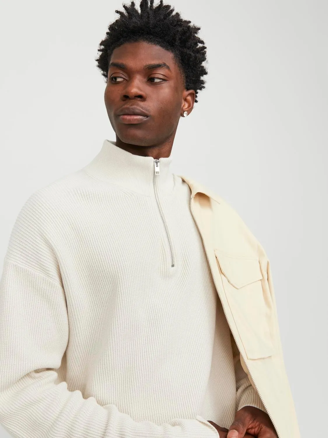 Cremallera de un cuarto | Beige | Jack & Jones®