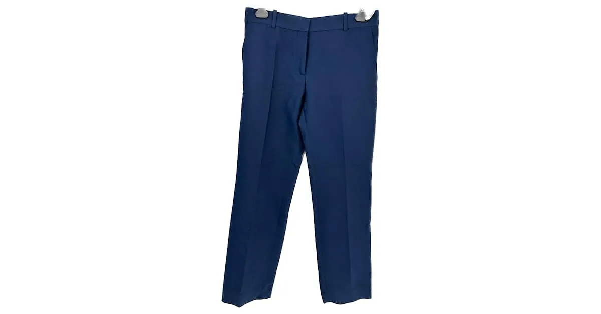 Céline Pantalón CELINE T.fr 40 poliéster Azul marino 