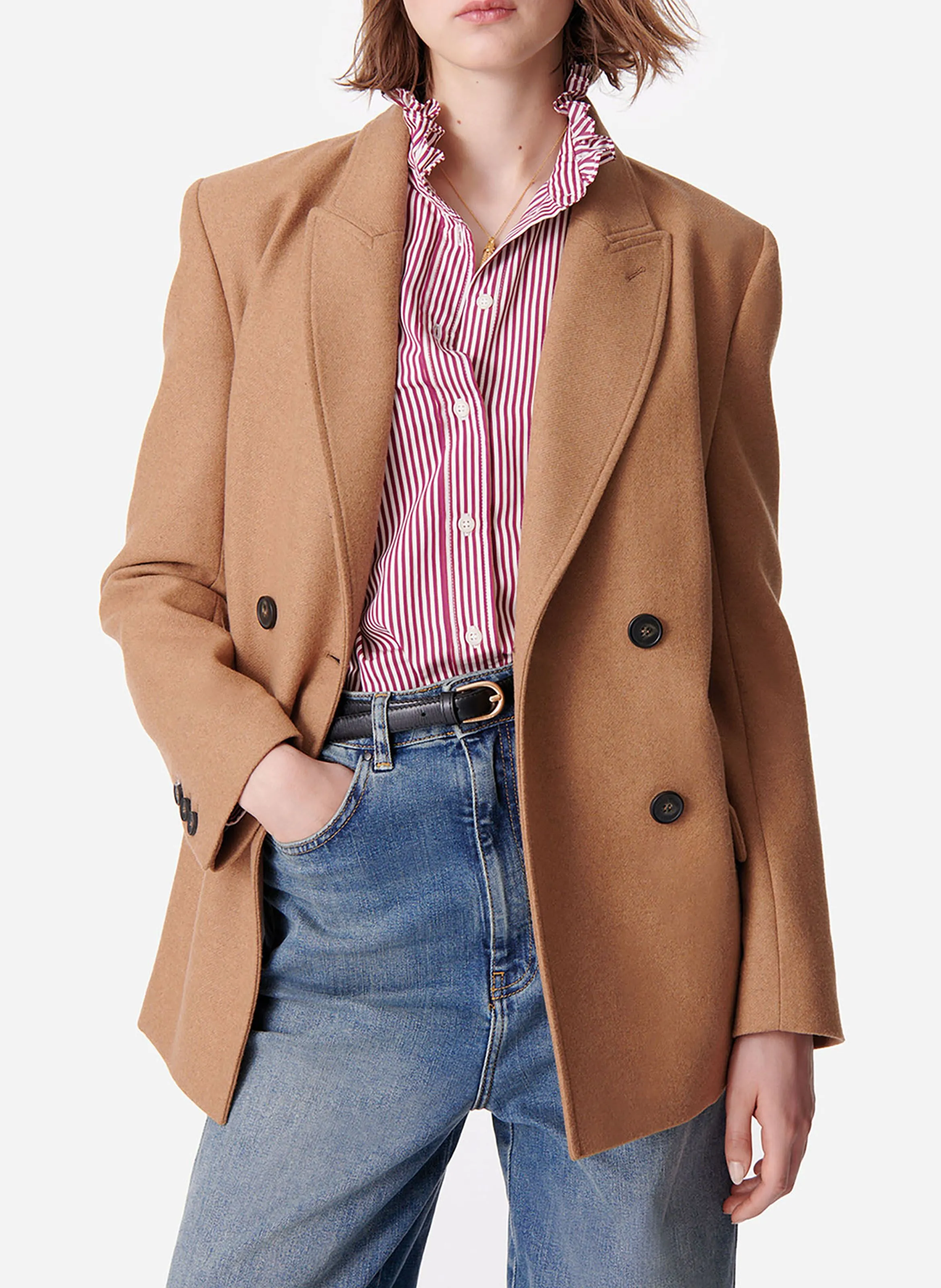 DAMARYS  CHAQUETA SASTRE DE MEZCLA DE LANA EN MARRON