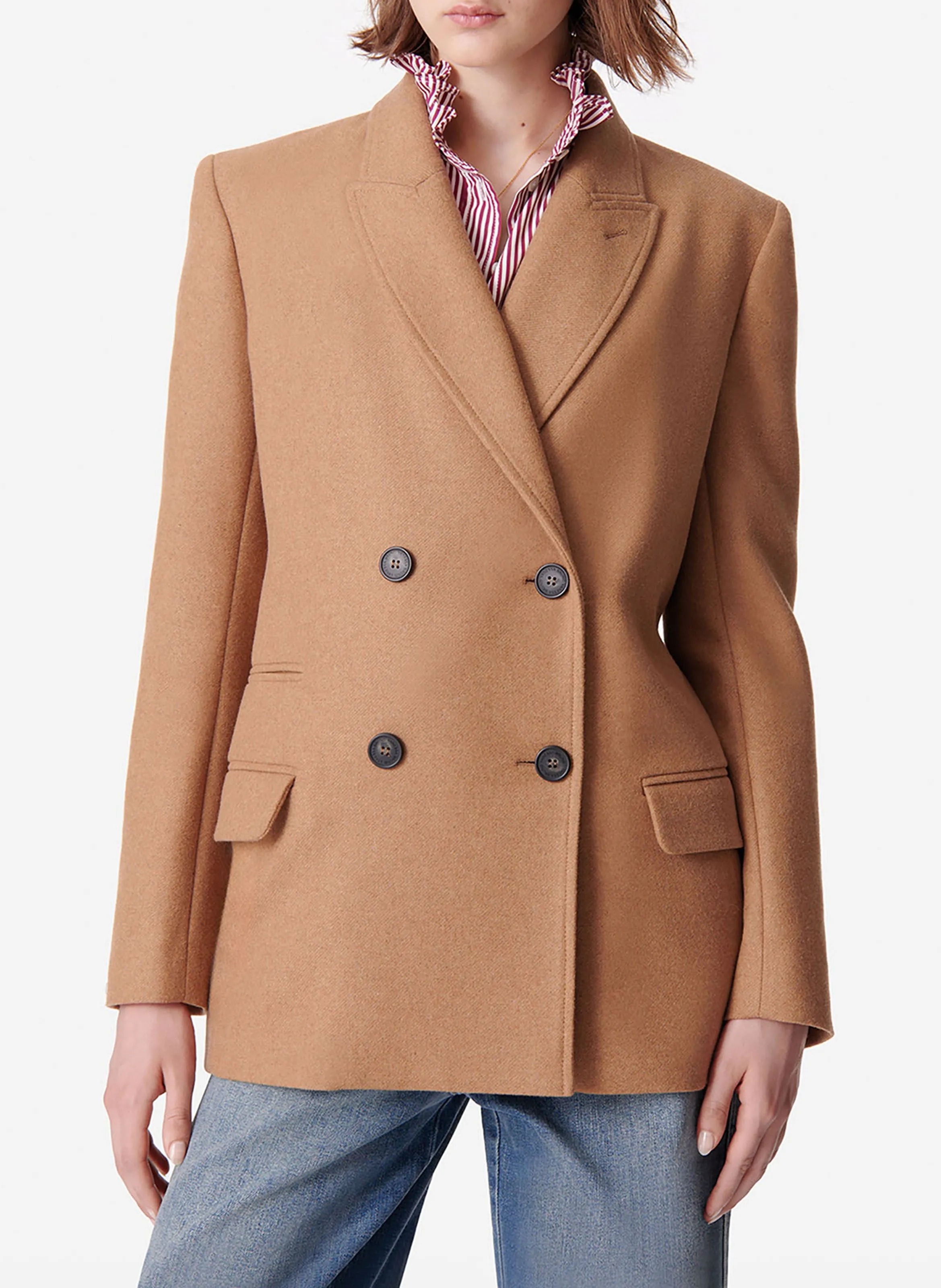 DAMARYS  CHAQUETA SASTRE DE MEZCLA DE LANA EN MARRON