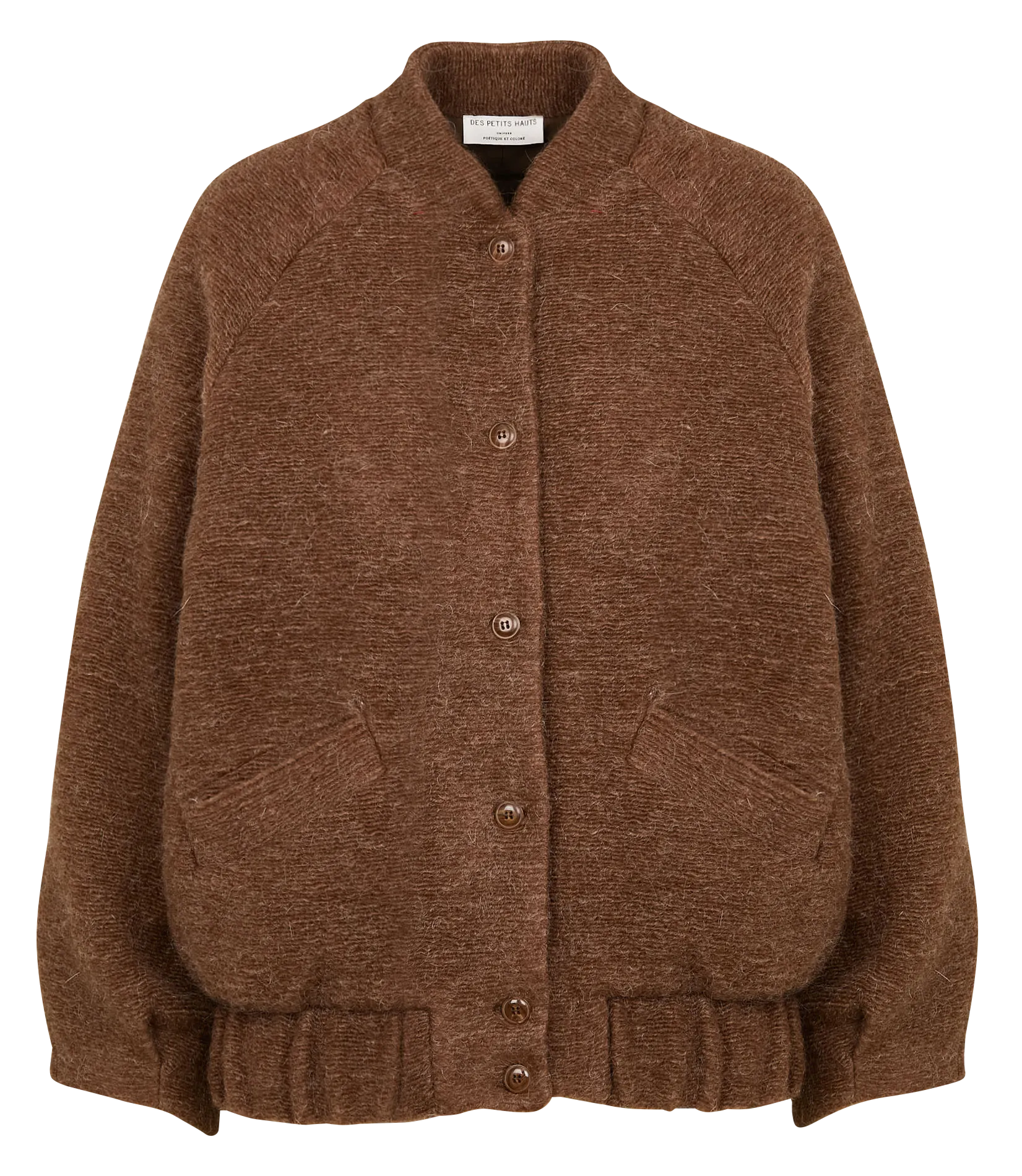 DES PETITS HAUTS HILDOU  CHAQUETA ESTILO TEDDY HOLGADA EN MARRON