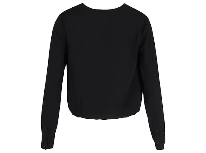 Diane Von Furstenberg Top con sobrepelliz en poliéster negro 