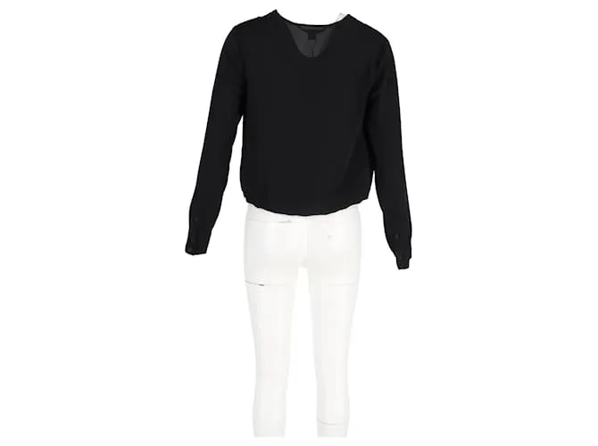 Diane Von Furstenberg Top con sobrepelliz en poliéster negro 