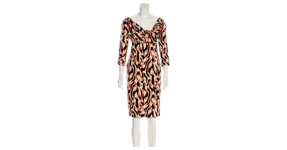 Diane Von Furstenberg Vestido con estampado de seda Francesca Multicolor 