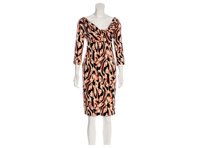 Diane Von Furstenberg Vestido con estampado de seda Francesca Multicolor 