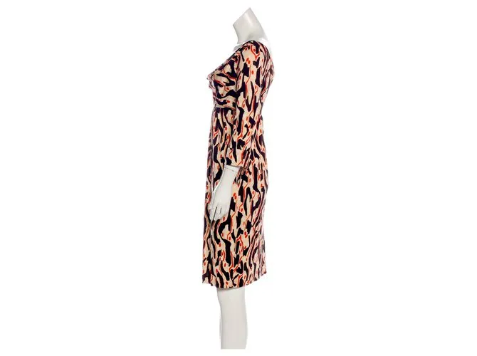 Diane Von Furstenberg Vestido con estampado de seda Francesca Multicolor 