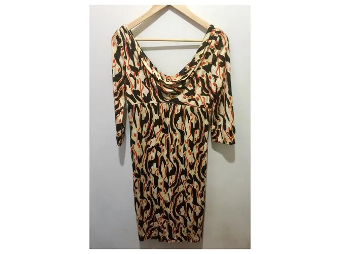 Diane Von Furstenberg Vestido con estampado de seda Francesca Multicolor 