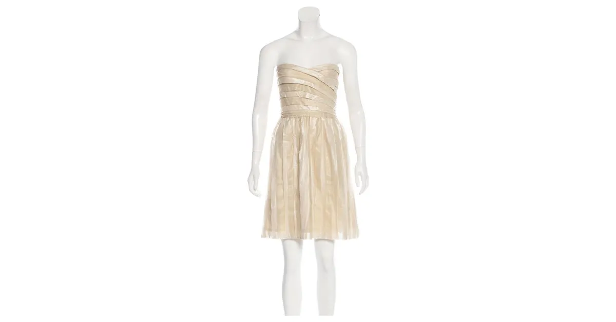 Diane Von Furstenberg Vestido dorado de kari Beige 