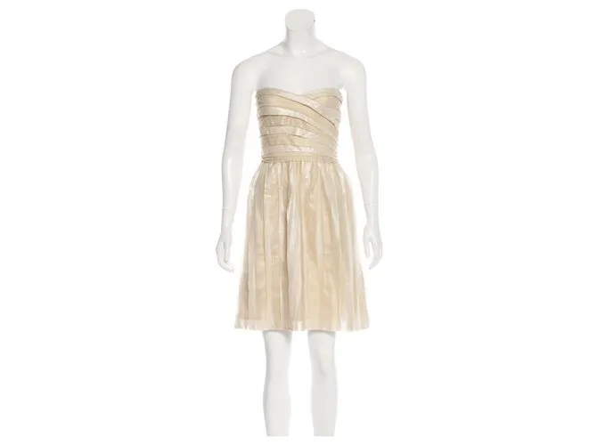 Diane Von Furstenberg Vestido dorado de kari Beige 