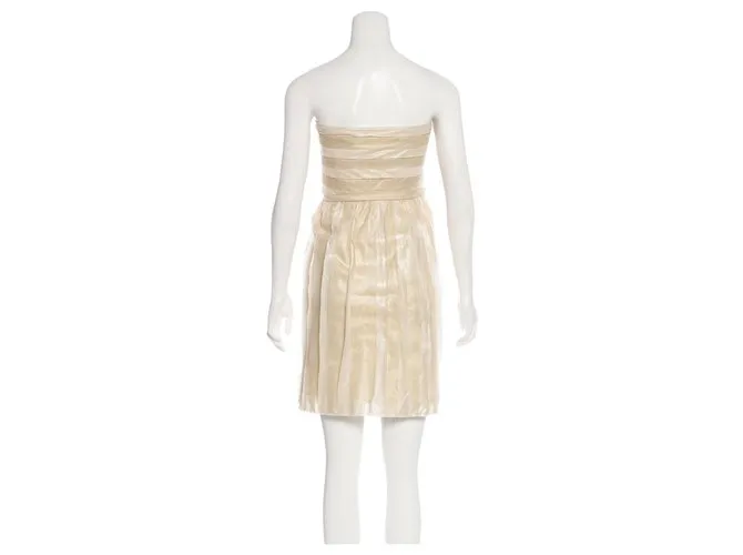 Diane Von Furstenberg Vestido dorado de kari Beige 