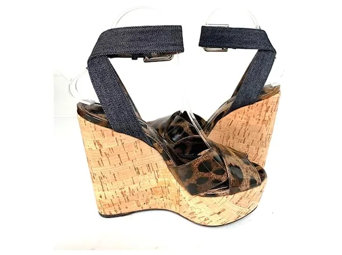 Dolce & Gabbana Mulas de cuña Estampado de leopardo 