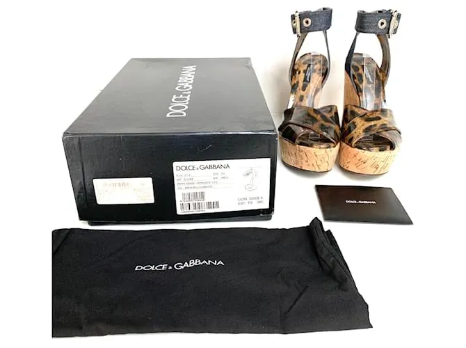 Dolce & Gabbana Mulas de cuña Estampado de leopardo 