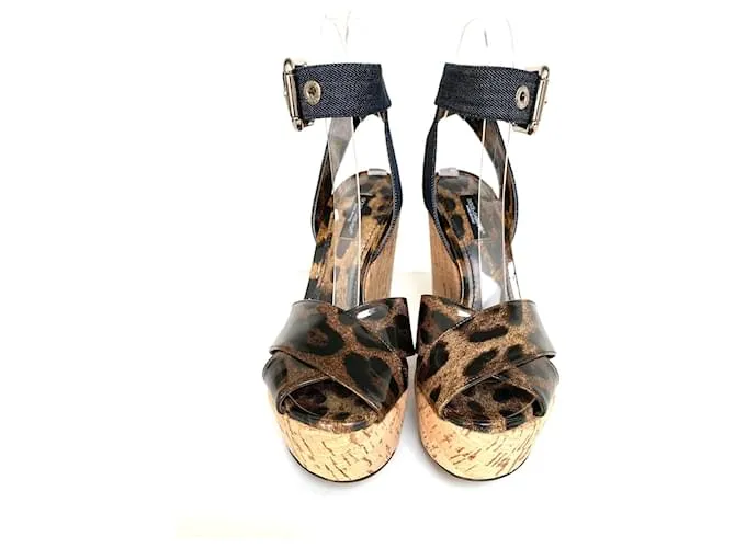 Dolce & Gabbana Mulas de cuña Estampado de leopardo 