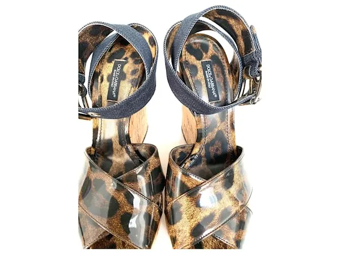 Dolce & Gabbana Mulas de cuña Estampado de leopardo 