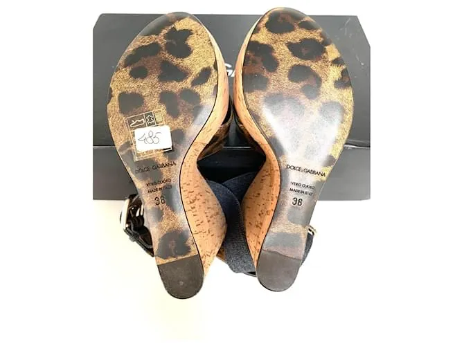Dolce & Gabbana Mulas de cuña Estampado de leopardo 