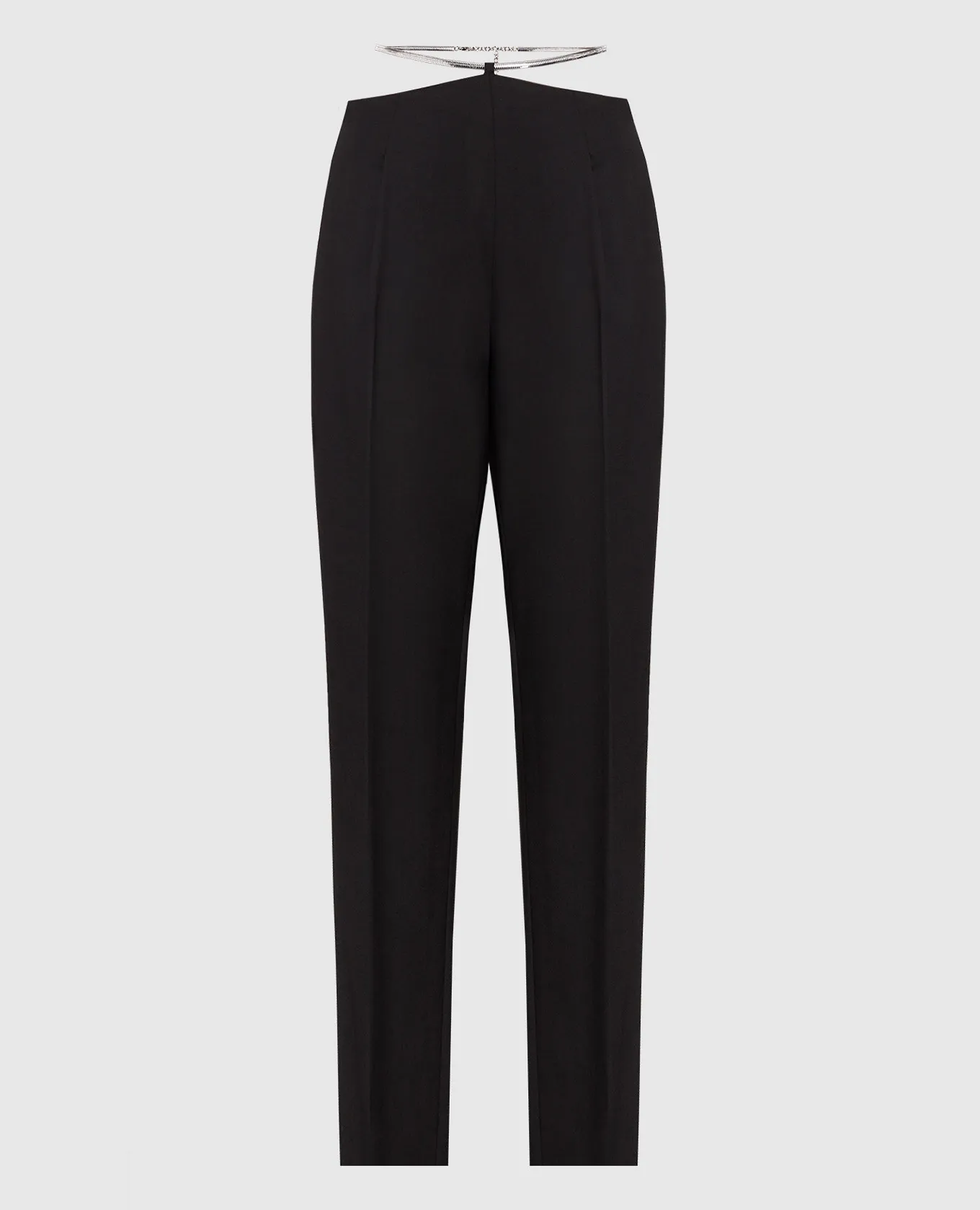 Dondup Black pants made of wool Blanca with a chain