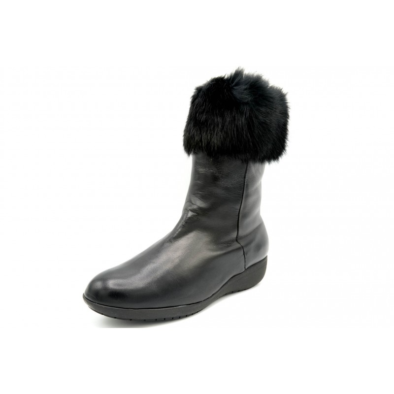 Drucker Calzapedic bota de piel con abrigo, color negro