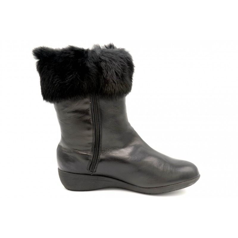Drucker Calzapedic bota de piel con abrigo, color negro