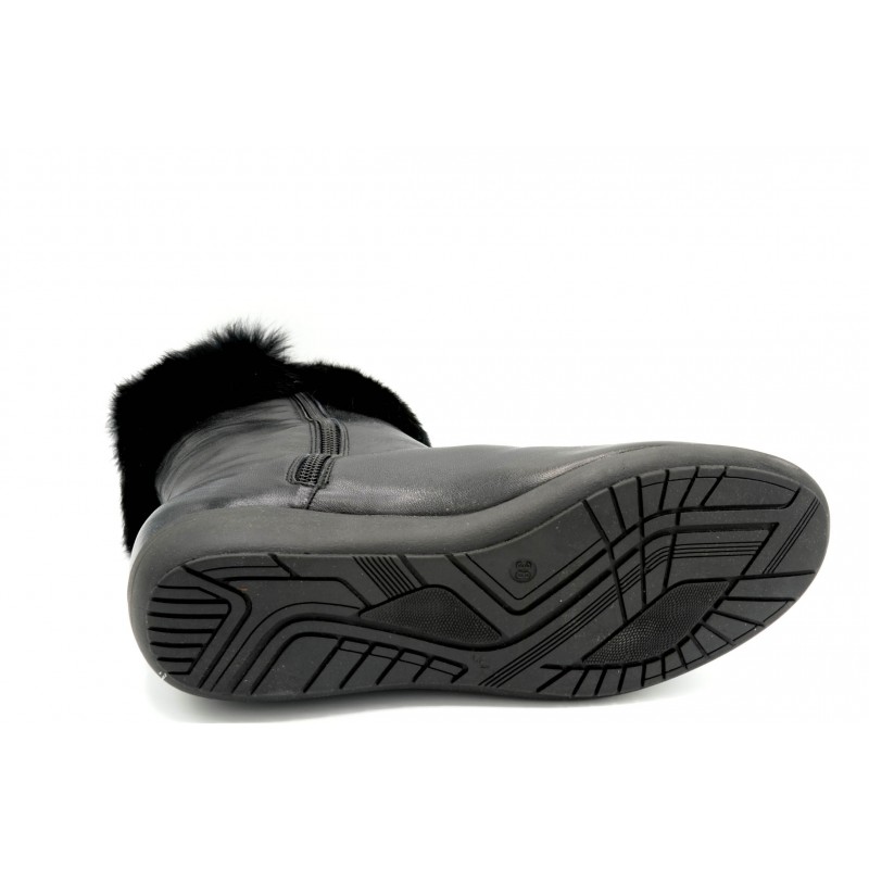 Drucker Calzapedic bota de piel con abrigo, color negro