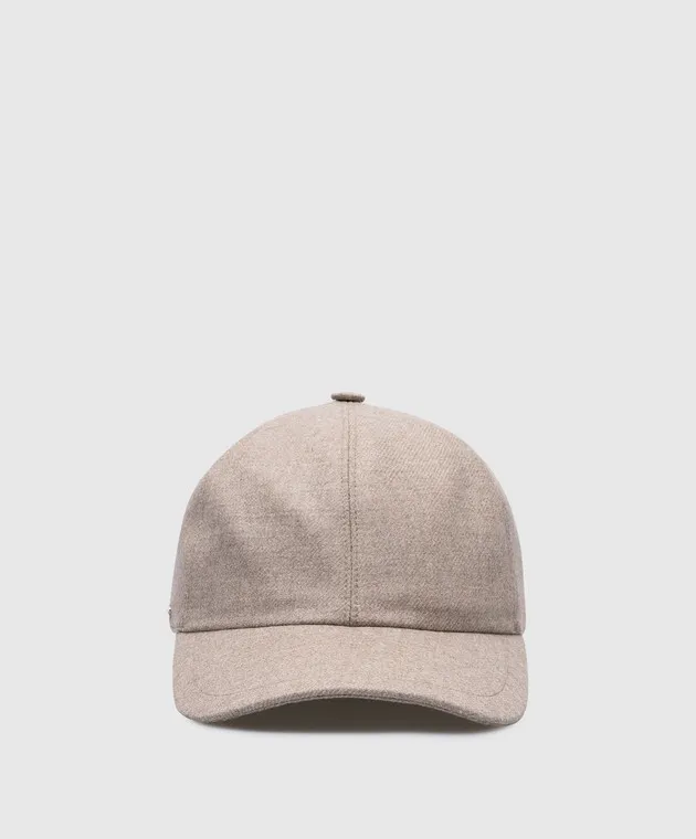 Enrico Mandelli Beige wool and cashmere cap