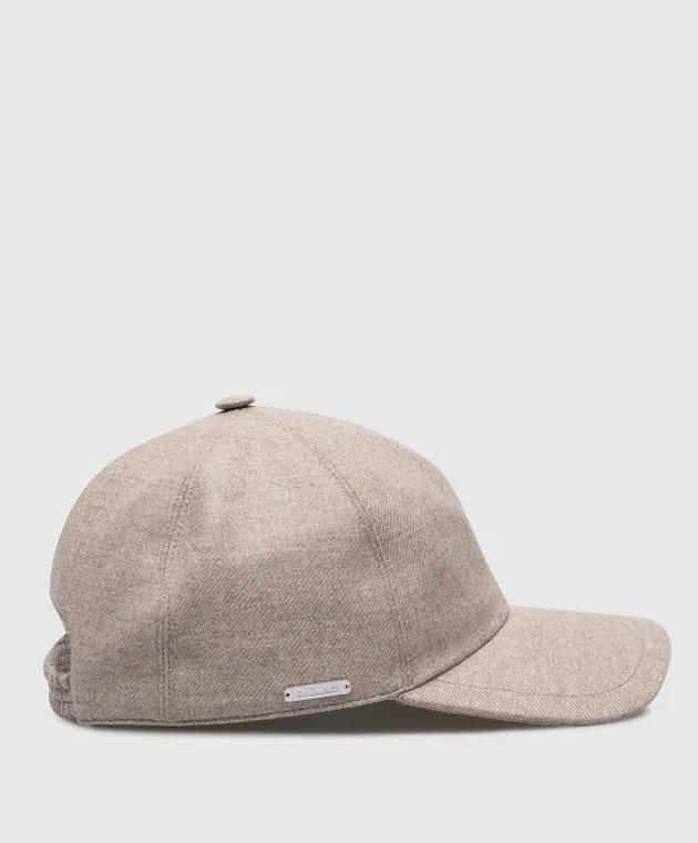 Enrico Mandelli Beige wool and cashmere cap