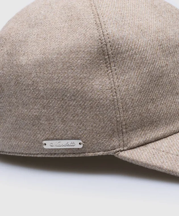 Enrico Mandelli Beige wool and cashmere cap