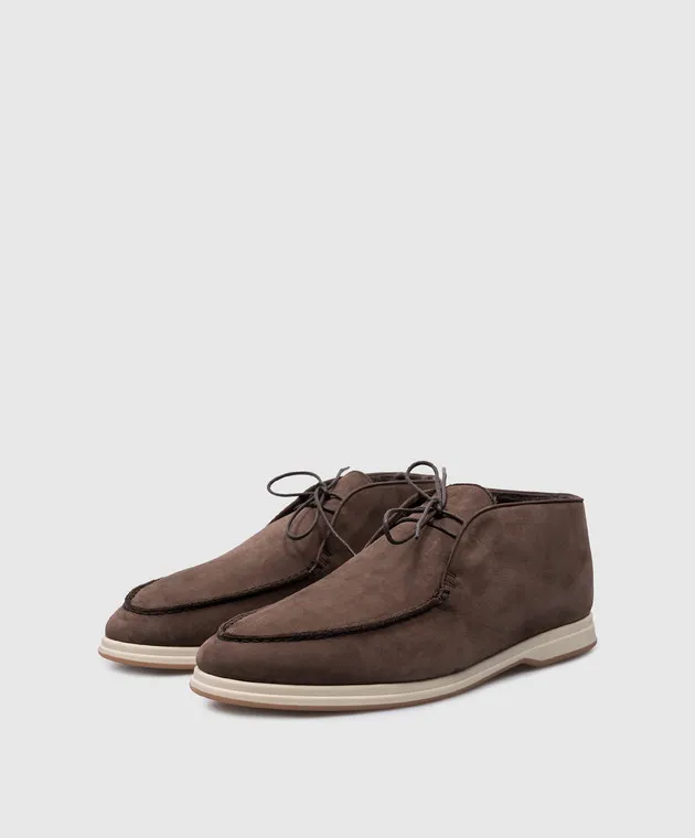 Enrico Mandelli Brown deserts on nubuck fur