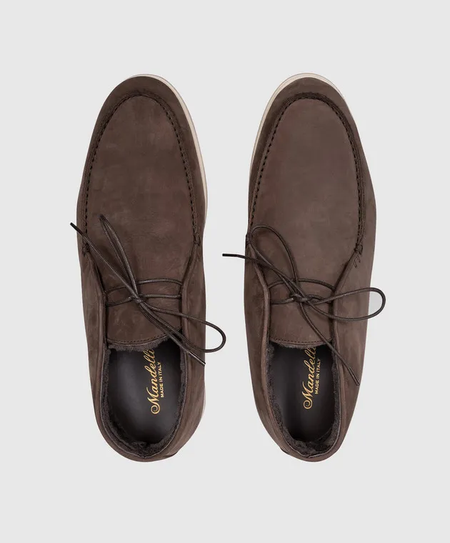 Enrico Mandelli Brown deserts on nubuck fur