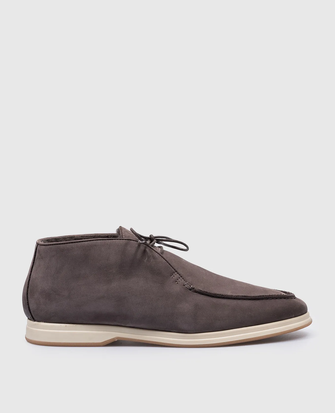 Enrico Mandelli Brown nubuck deserts on fur