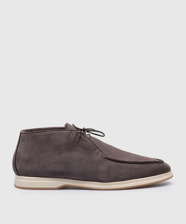 Enrico Mandelli Brown nubuck deserts on fur