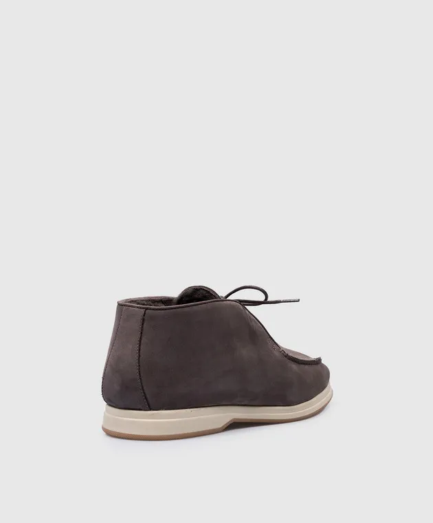 Enrico Mandelli Brown nubuck deserts on fur