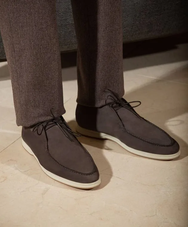 Enrico Mandelli Brown nubuck deserts on fur
