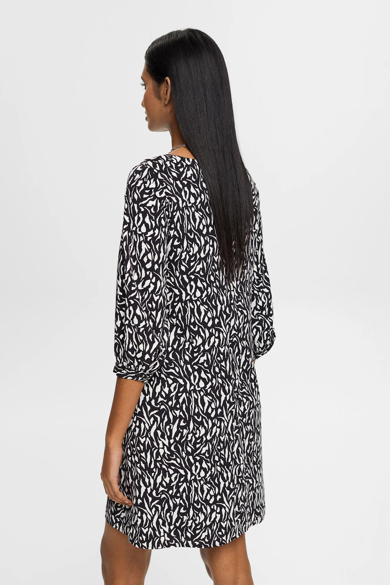 Esprit Vestido corto corte recto estampado allover