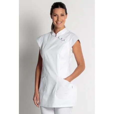 Estola con vivos de raso blanca