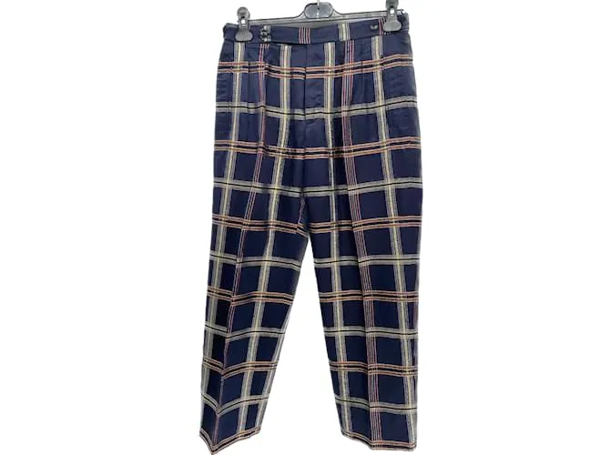 ETRO Pantalón T.ÉL 44 Seda Azul marino 