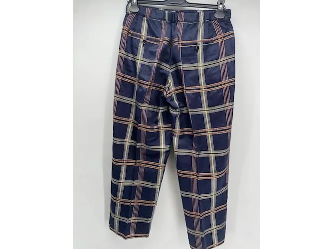 ETRO Pantalón T.ÉL 44 Seda Azul marino 