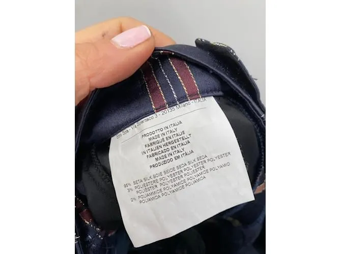 ETRO Pantalón T.ÉL 44 Seda Azul marino 