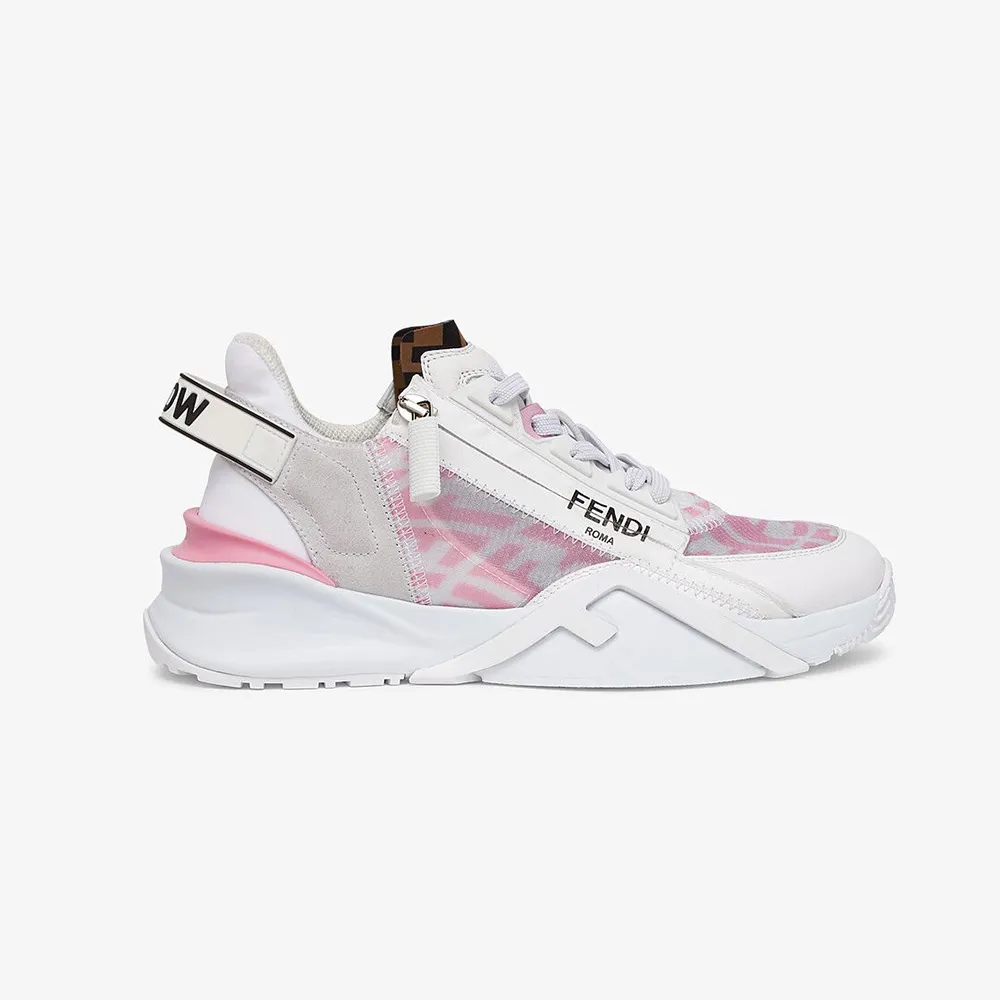 Fendi Mujer Flow Zapatillas Bajas De Nailon Rosa
