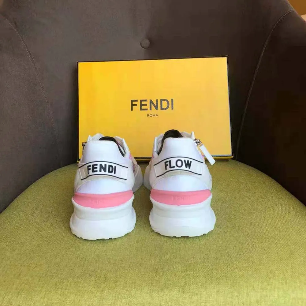 Fendi Mujer Flow Zapatillas Bajas De Nailon Rosa