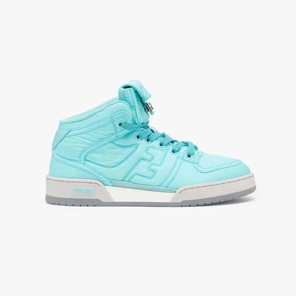 Fendi Zapatillas altas unisex Match de nailon turquesa