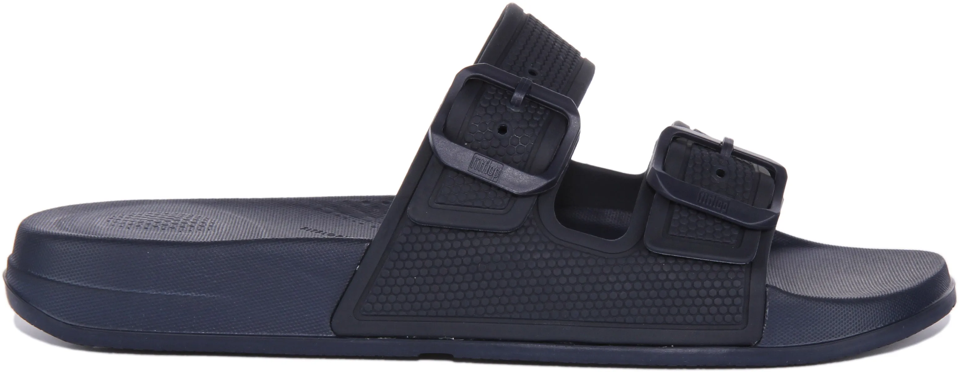 FitFlop Iqushion Sandalia de goma con dos hebillas para mujer en medianoche