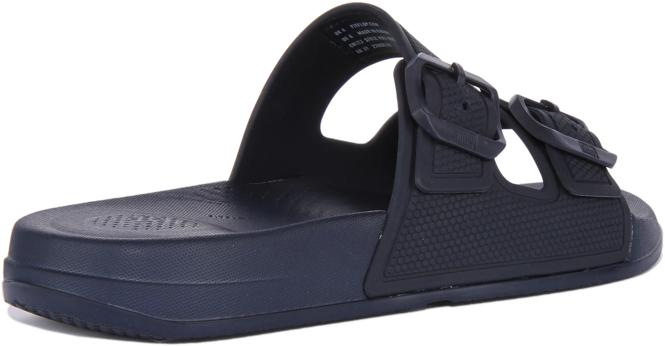 FitFlop Iqushion Sandalia de goma con dos hebillas para mujer en medianoche