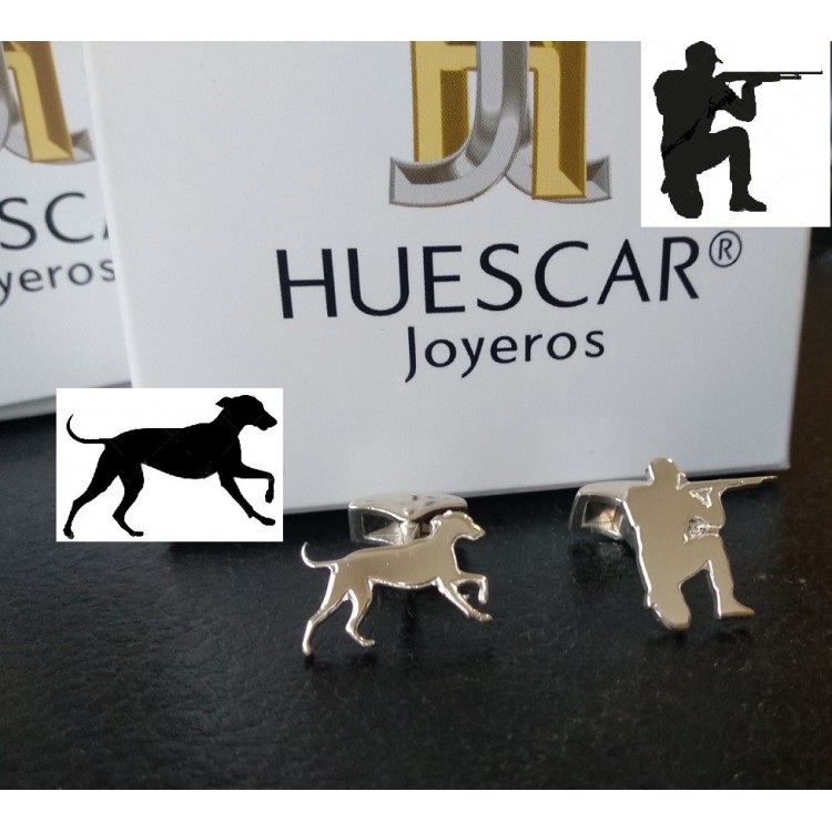 Gemelos de Caza plata de ley personalizables