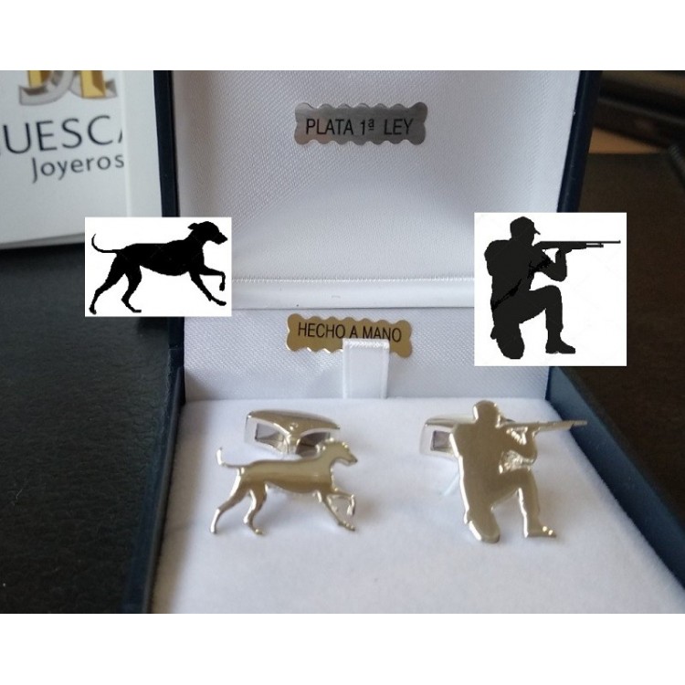 Gemelos de Caza plata de ley personalizables