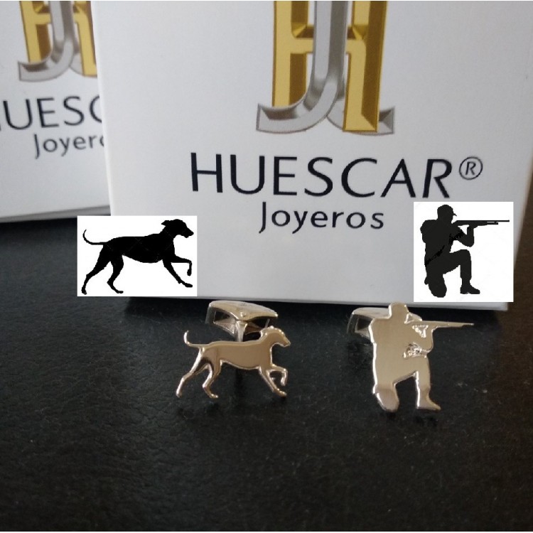 Gemelos de Caza plata de ley personalizables