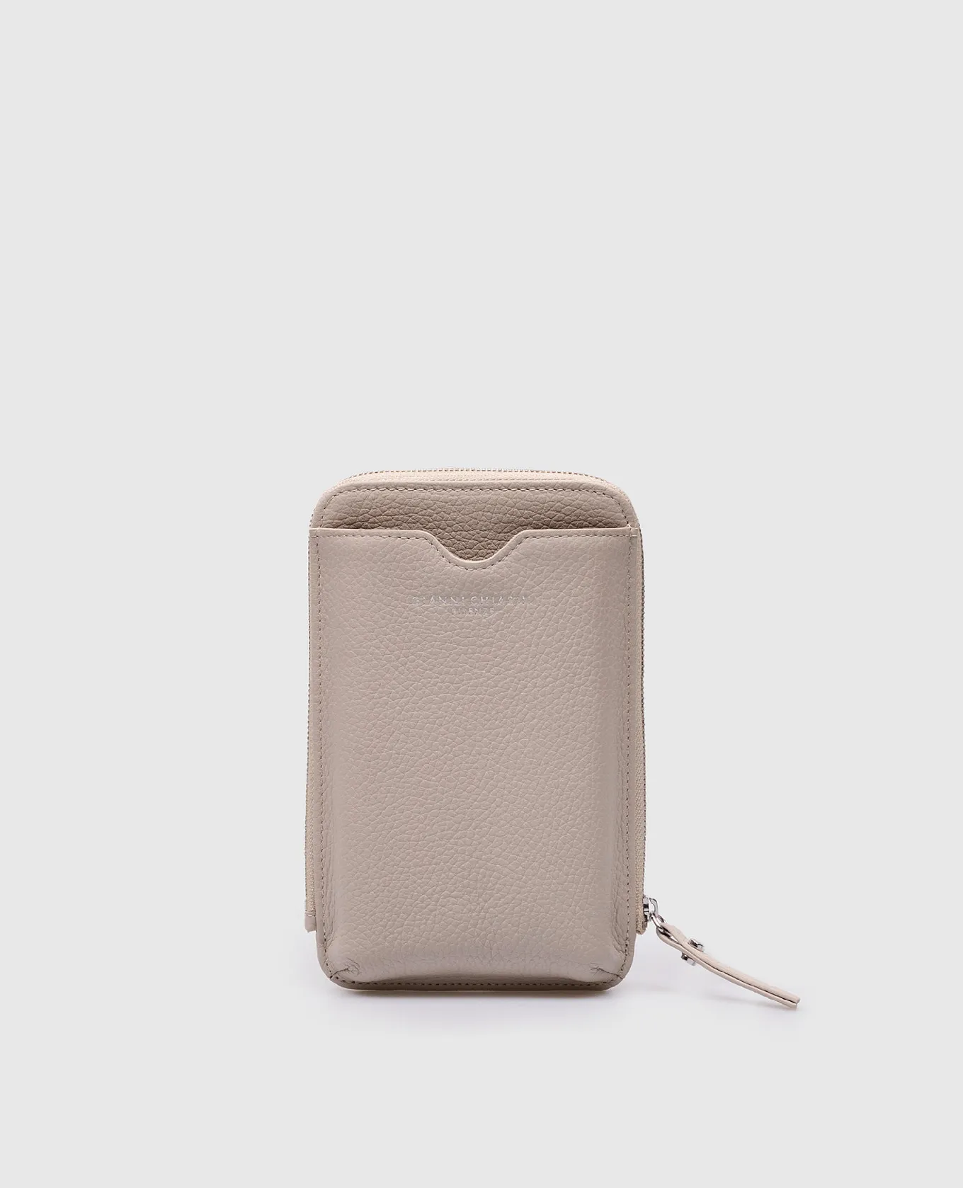 Gianni Chiarini Beige leather dollar wallet with strap