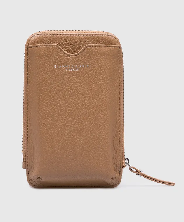 Gianni Chiarini Brown Leather Dollar Wallet with Strap